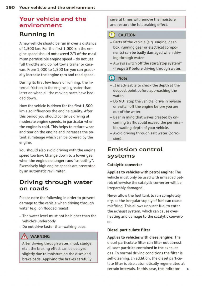 Audi A3 S3 III owners manual / page 192