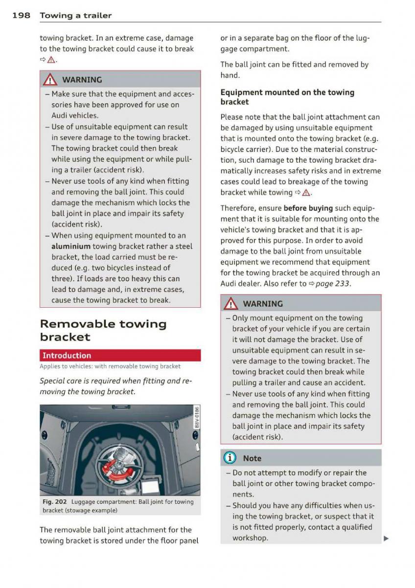 Audi A3 S3 III owners manual / page 200