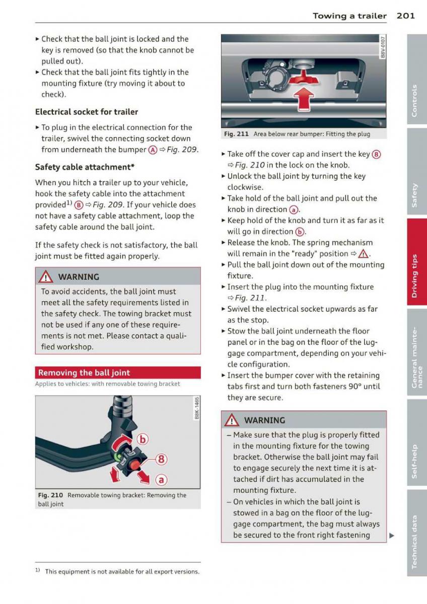 Audi A3 S3 III owners manual / page 203