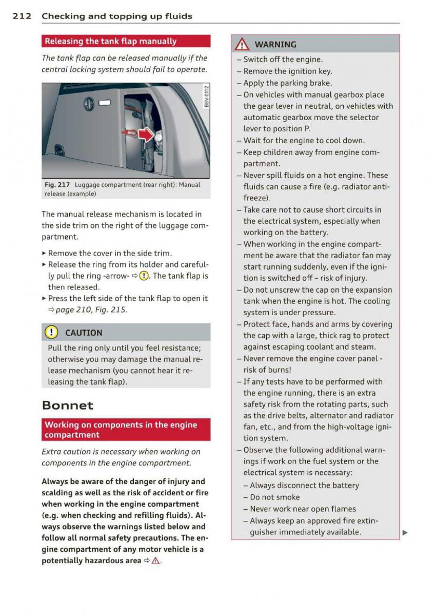 Audi A3 S3 III owners manual / page 214