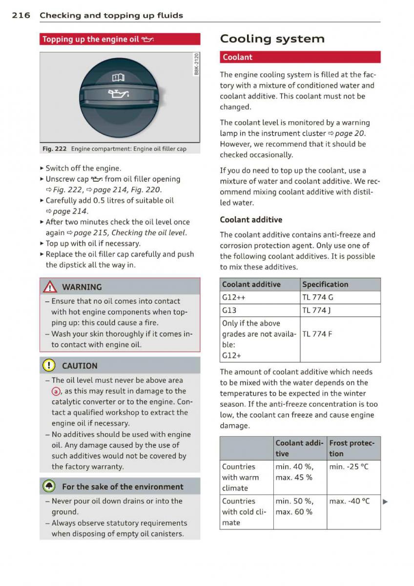 Audi A3 S3 III owners manual / page 218