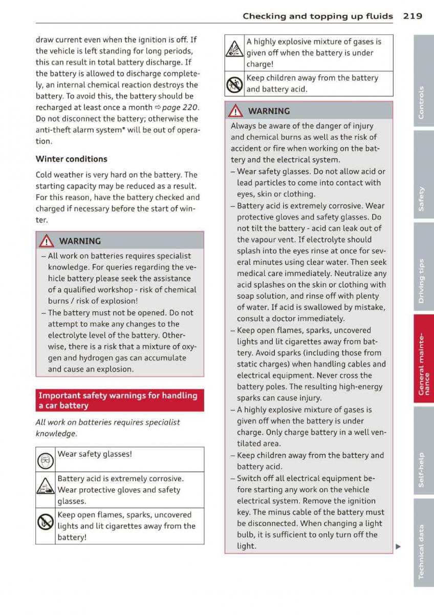 Audi A3 S3 III owners manual / page 221