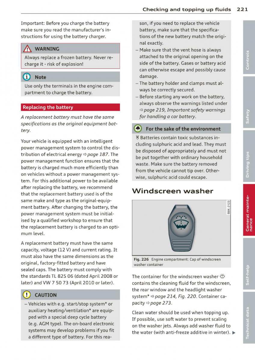 Audi A3 S3 III owners manual / page 223