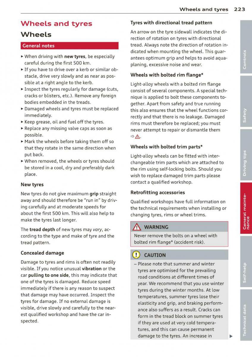 Audi A3 S3 III owners manual / page 225