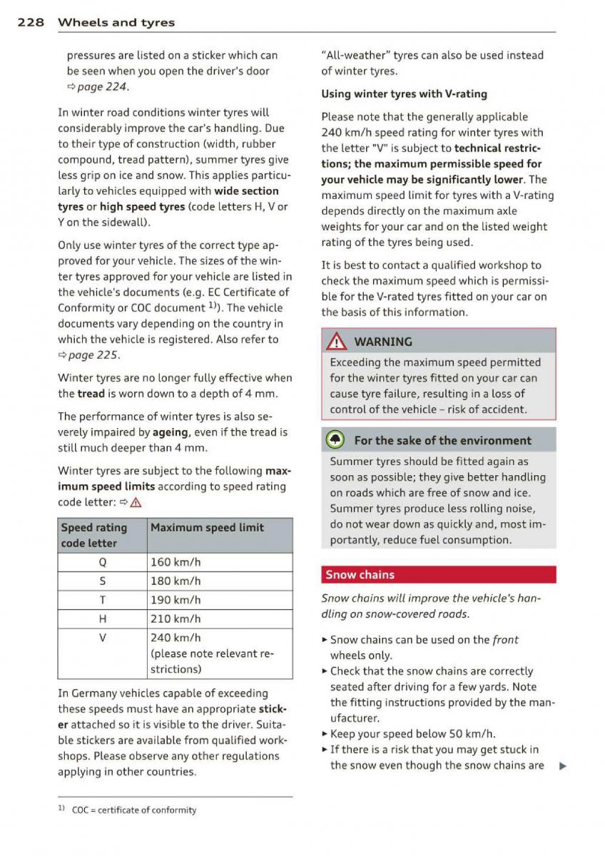 Audi A3 S3 III owners manual / page 230