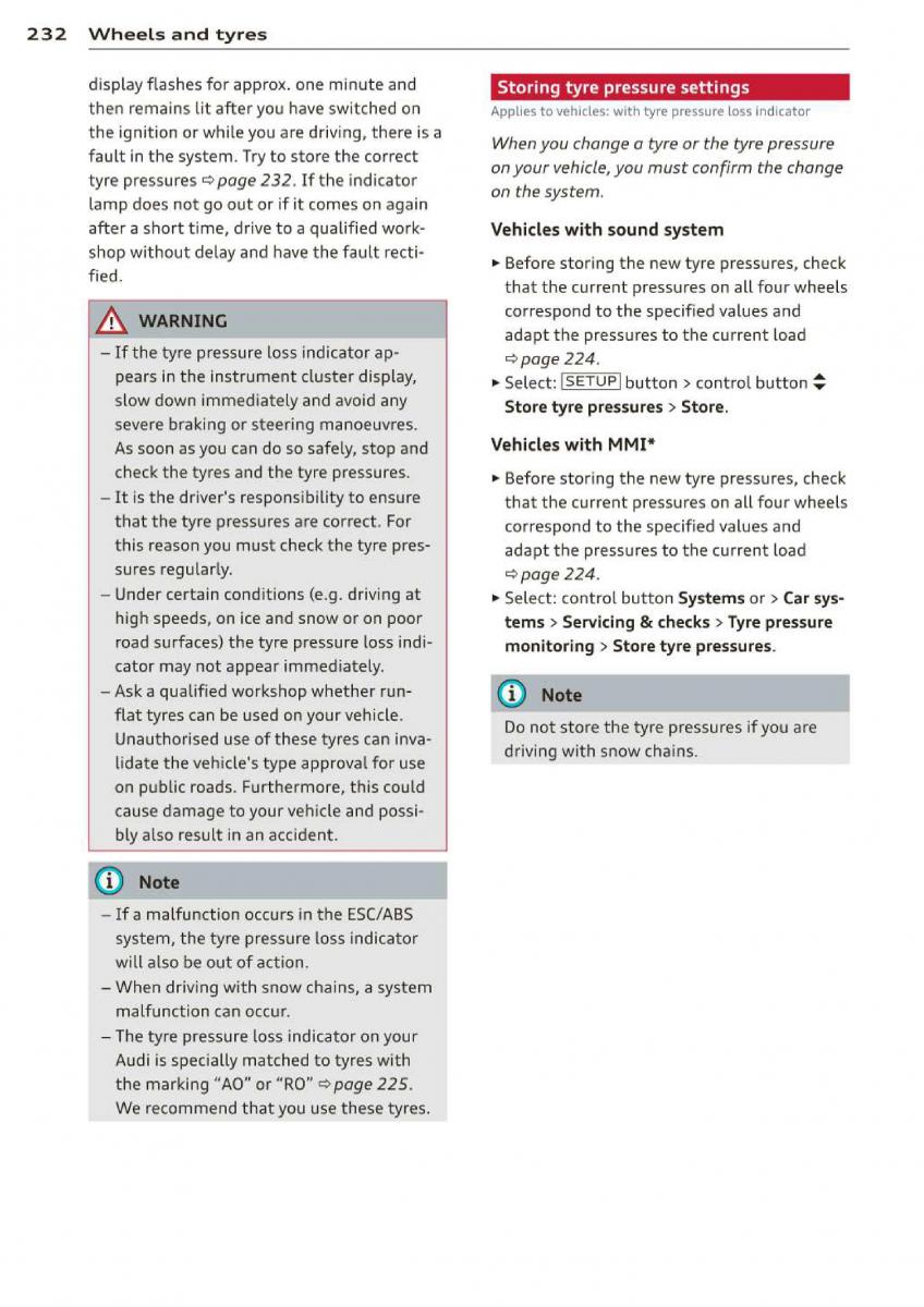 Audi A3 S3 III owners manual / page 234