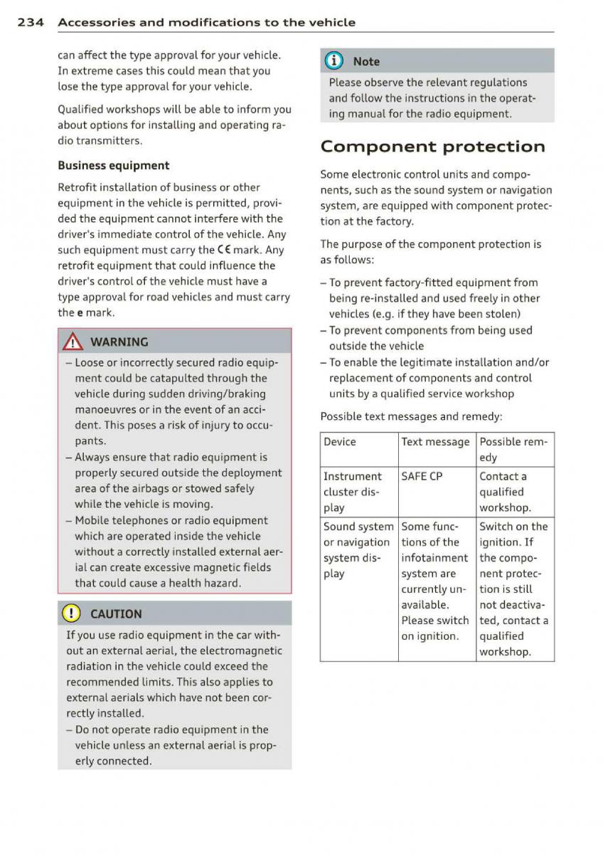 Audi A3 S3 III owners manual / page 236