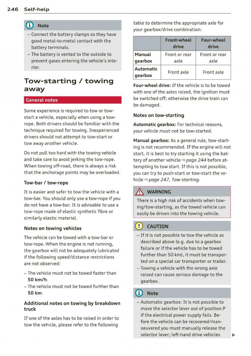 Audi A3 S3 III owners manual / page 248