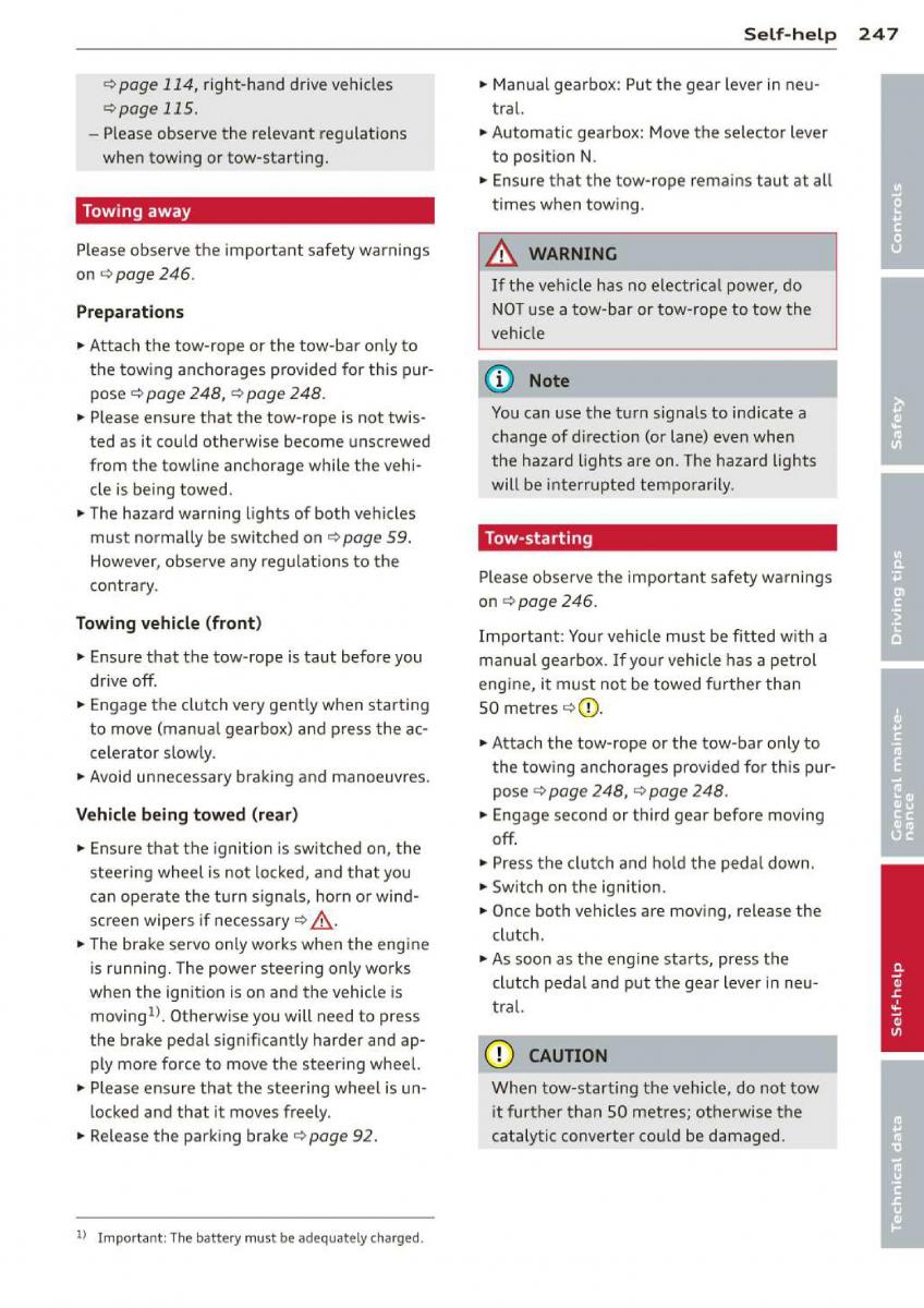 Audi A3 S3 III owners manual / page 249