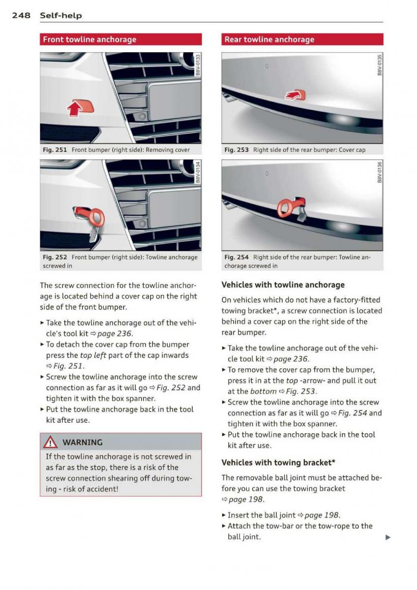 Audi A3 S3 III owners manual / page 250