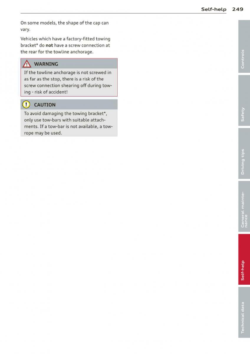 Audi A3 S3 III owners manual / page 251