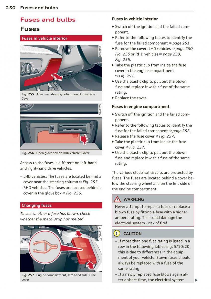 Audi A3 S3 III owners manual / page 252