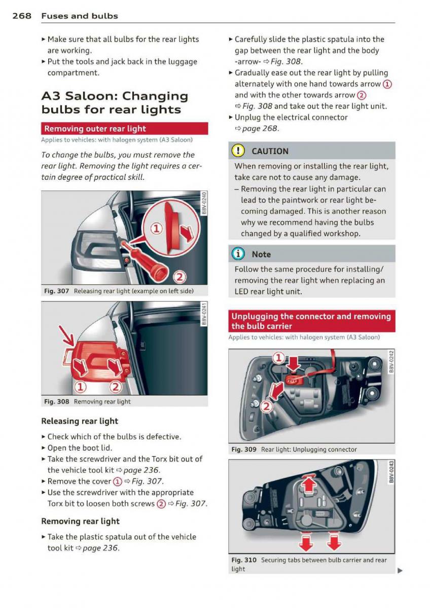 Audi A3 S3 III owners manual / page 270