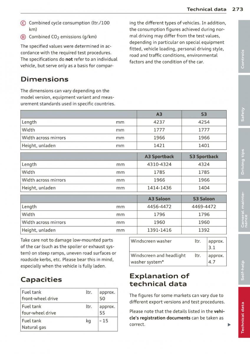 Audi A3 S3 III owners manual / page 275