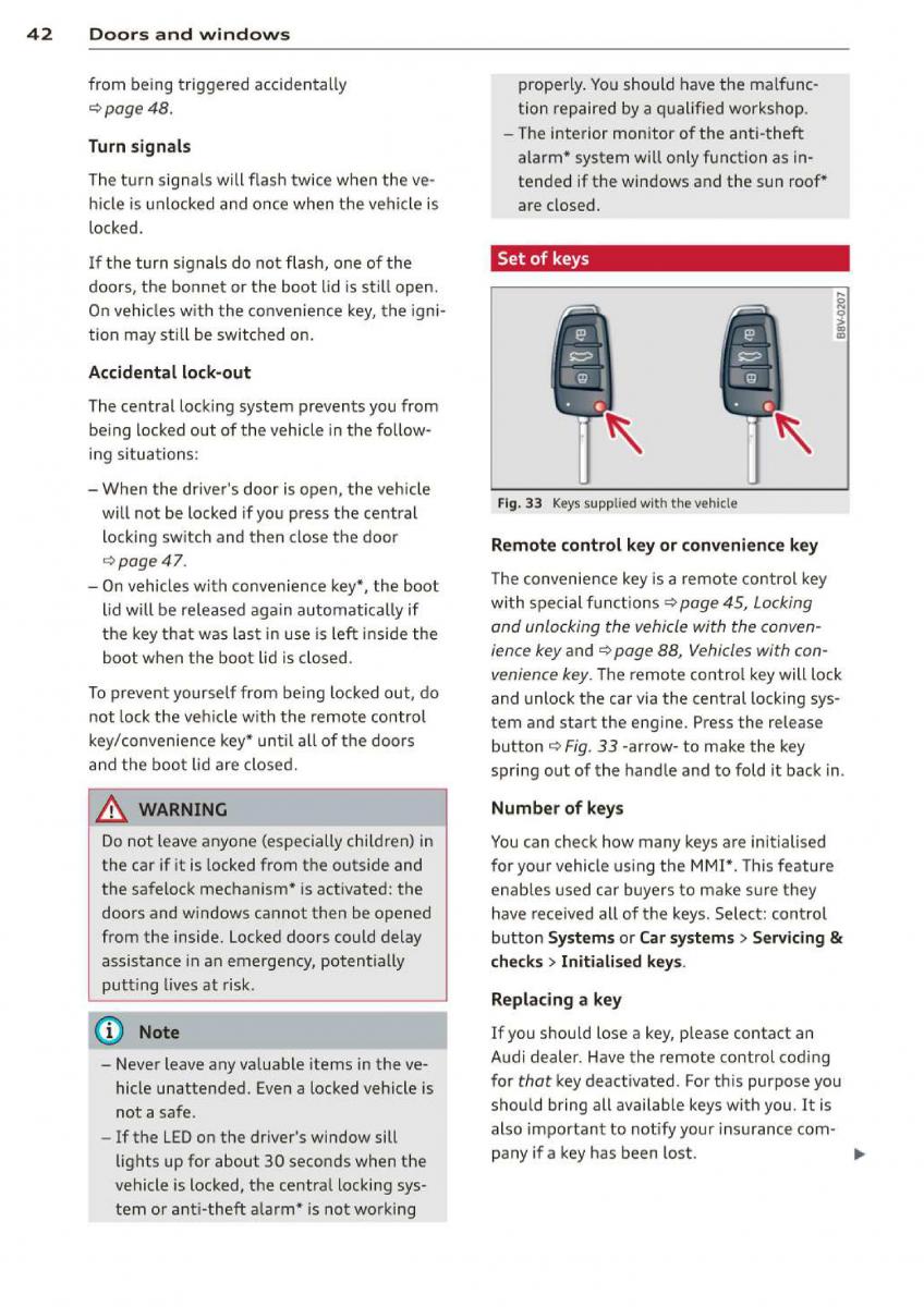 Audi A3 S3 III owners manual / page 44