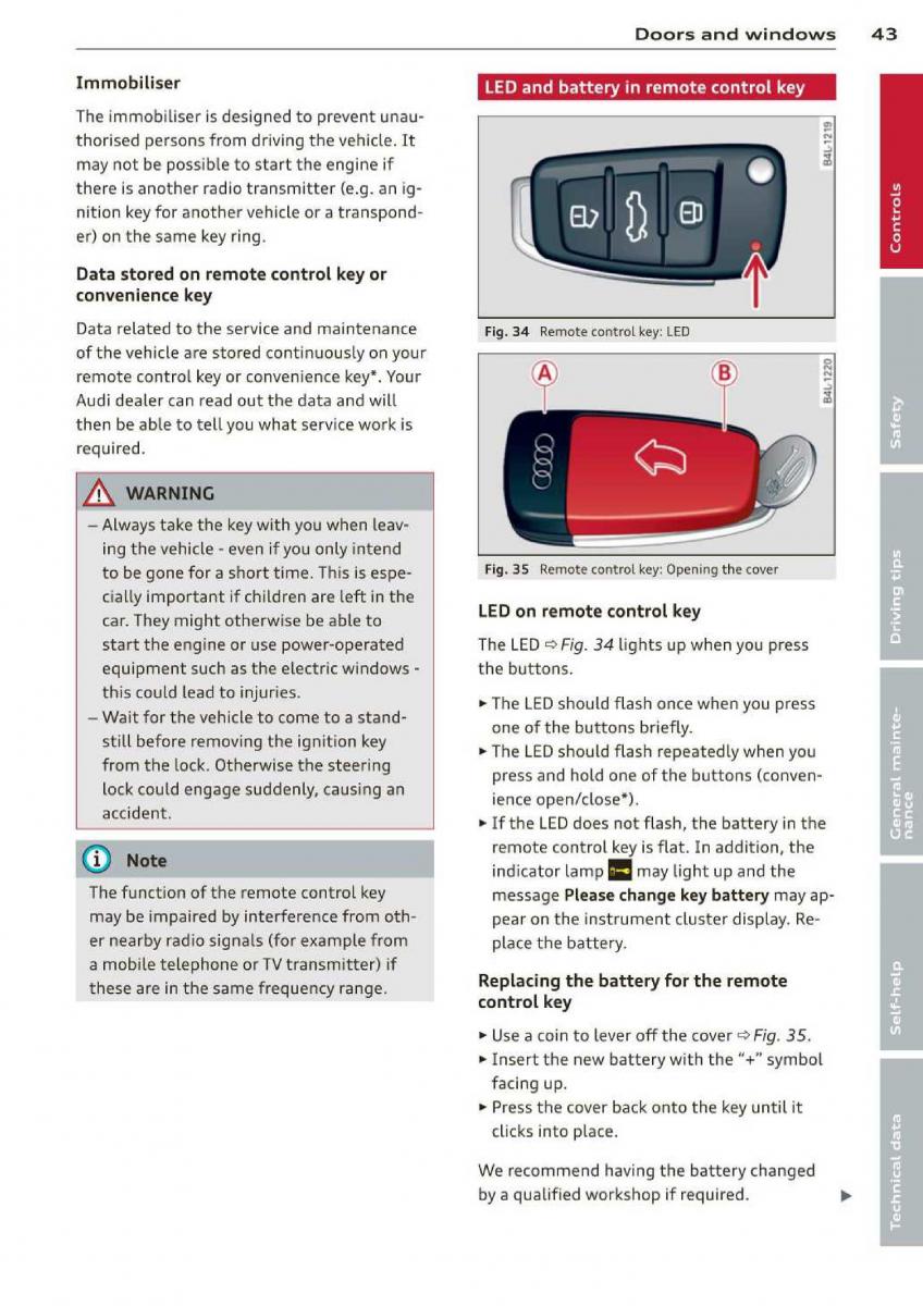 Audi A3 S3 III owners manual / page 45