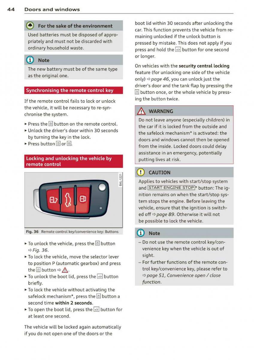 Audi A3 S3 III owners manual / page 46