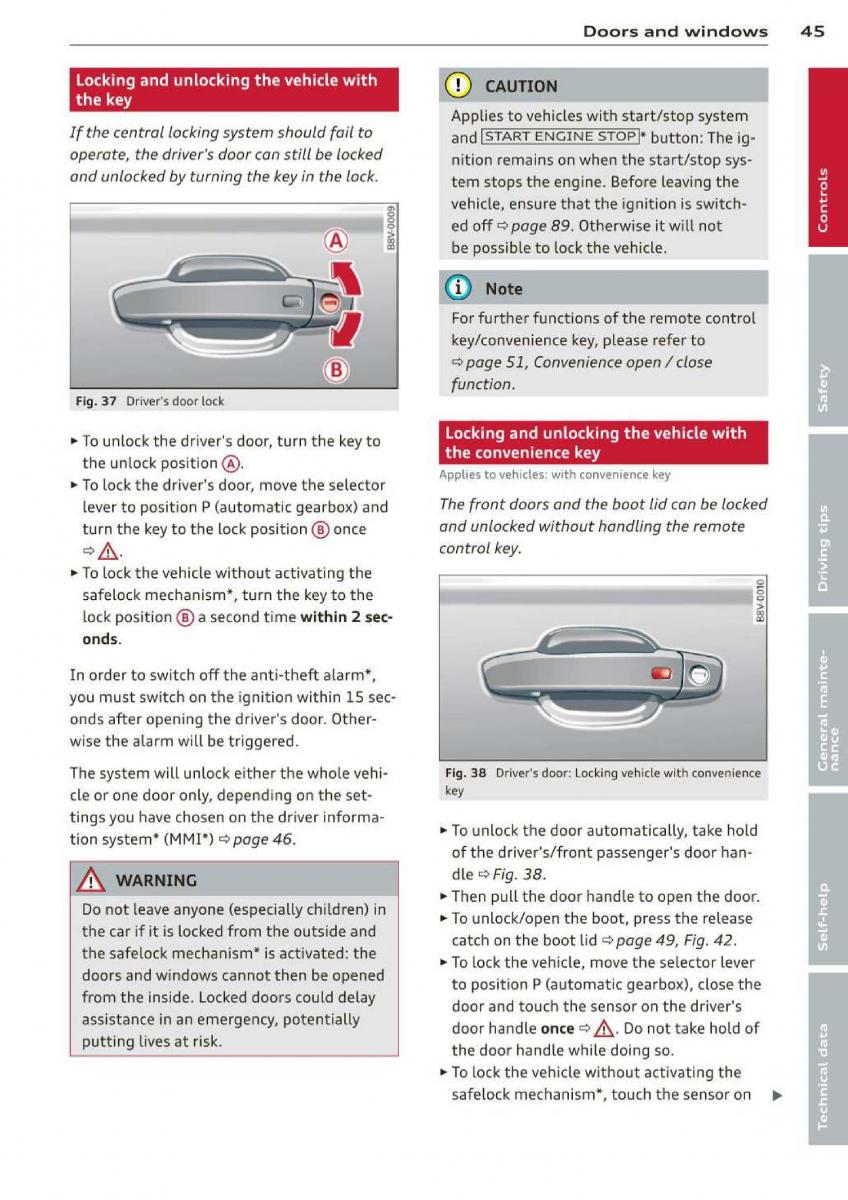 Audi A3 S3 III owners manual / page 47