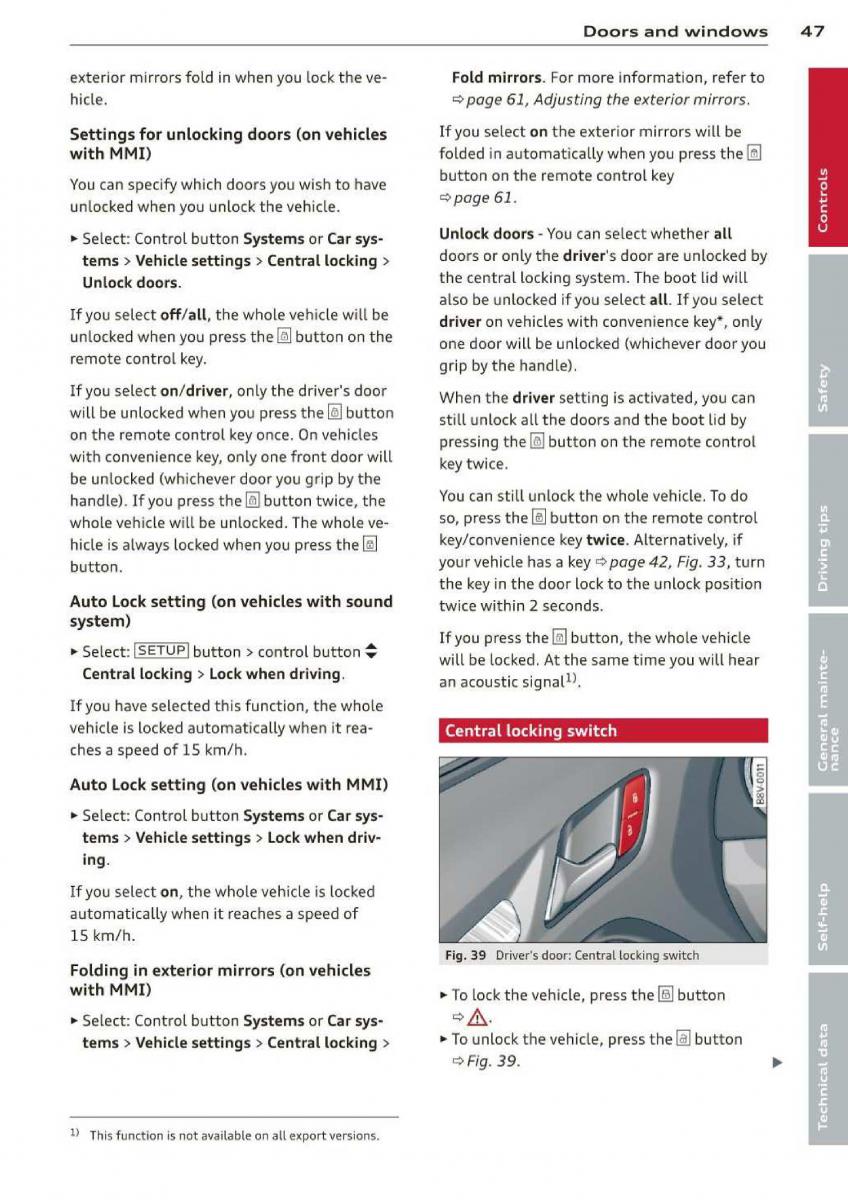 Audi A3 S3 III owners manual / page 49