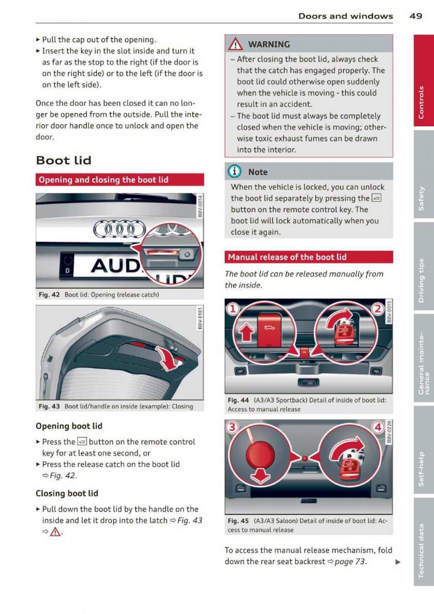 Audi A3 S3 III owners manual / page 51