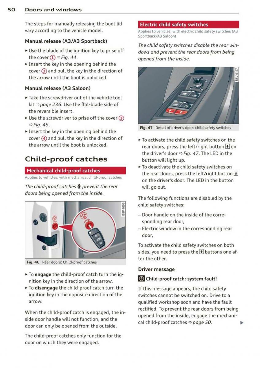 Audi A3 S3 III owners manual / page 52