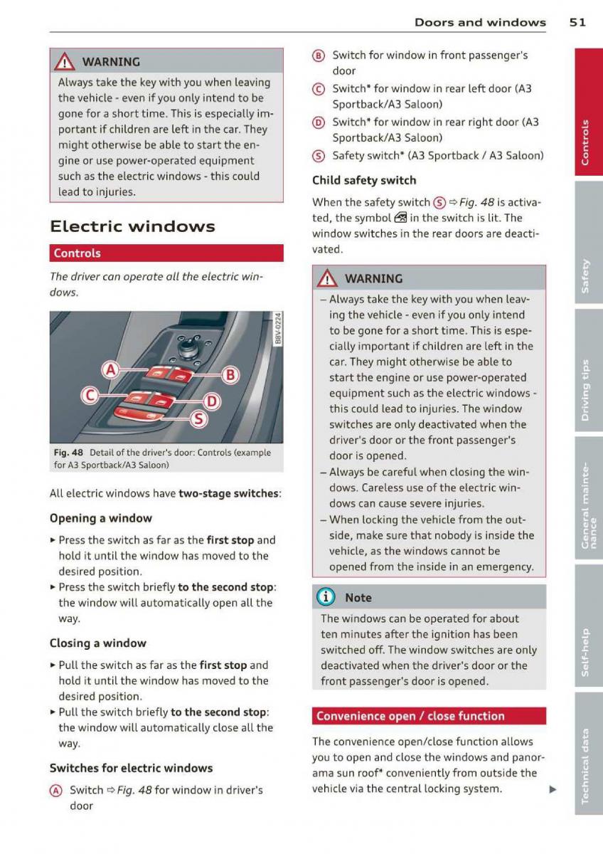 Audi A3 S3 III owners manual / page 53