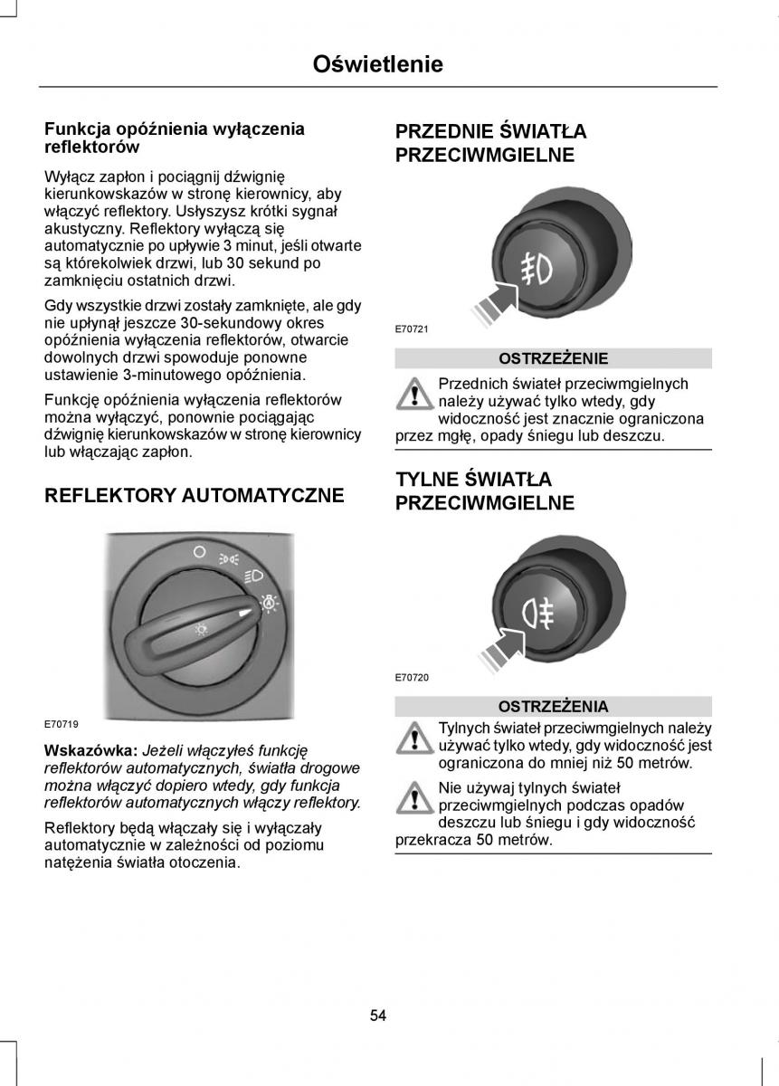 Ford Mondeo IV 4 instrukcja obslugi / page 56