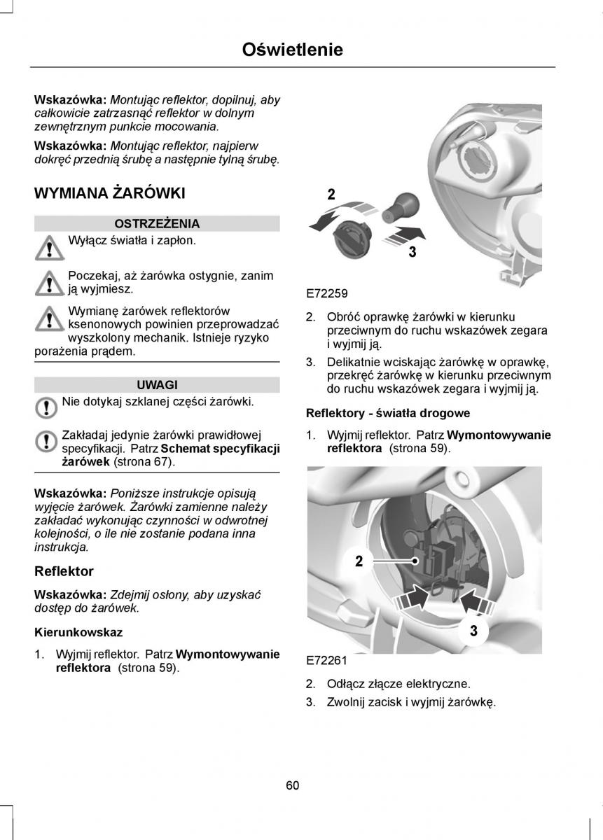 Ford Mondeo IV 4 instrukcja obslugi / page 62