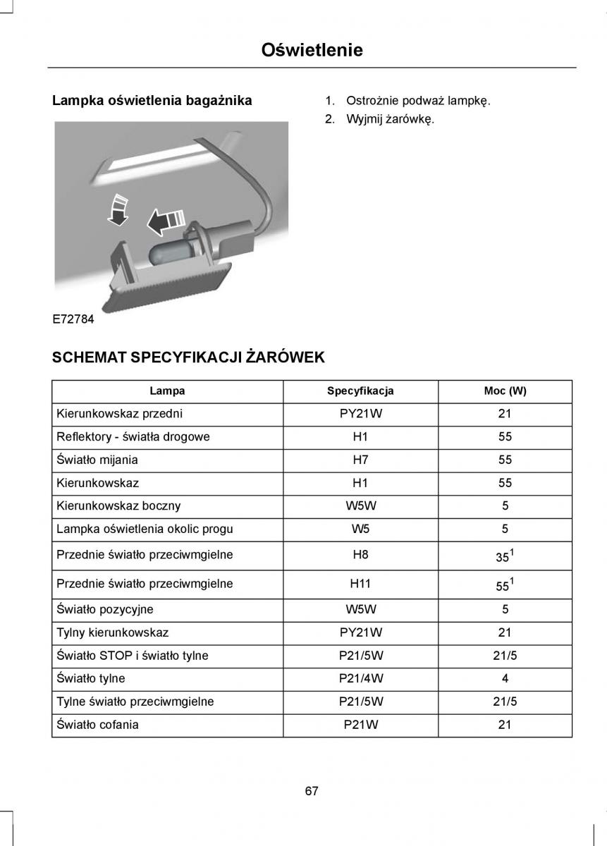 Ford Mondeo IV 4 instrukcja obslugi / page 69