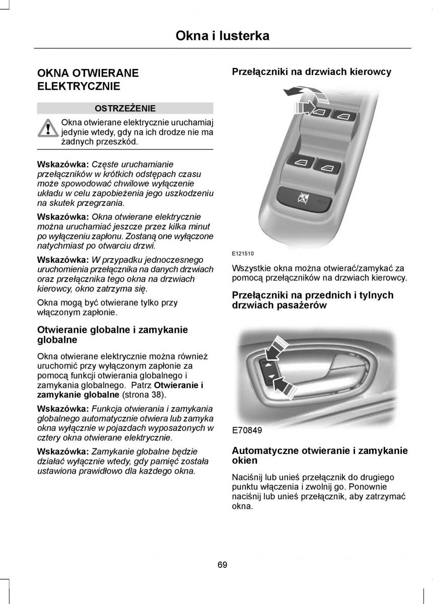 Ford Mondeo IV 4 instrukcja obslugi / page 71