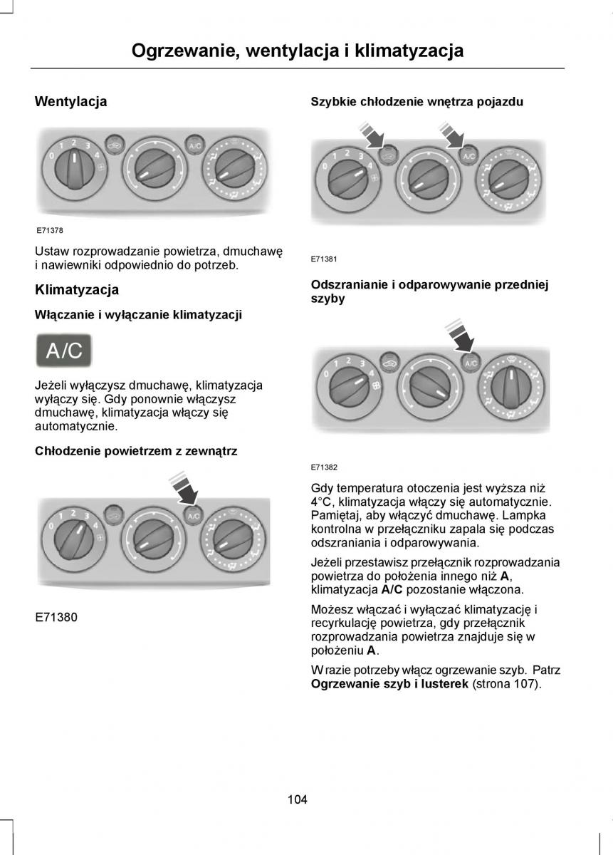 Ford Mondeo IV 4 instrukcja obslugi / page 106