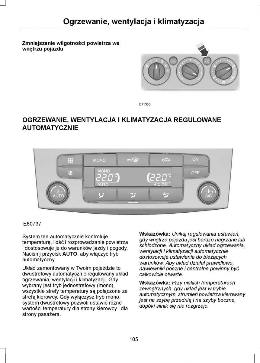 Ford Mondeo IV 4 instrukcja obslugi / page 107