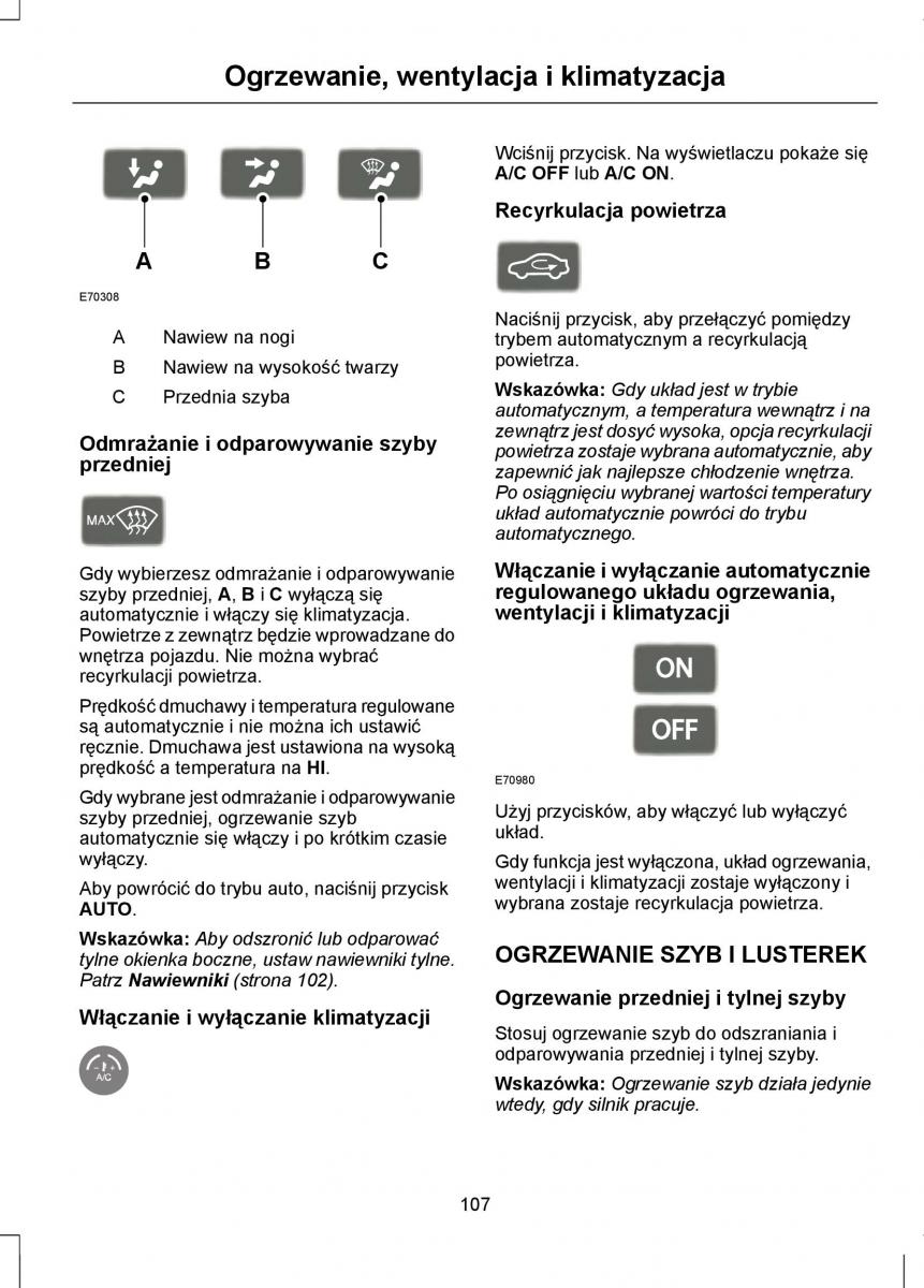 Ford Mondeo IV 4 instrukcja obslugi / page 109