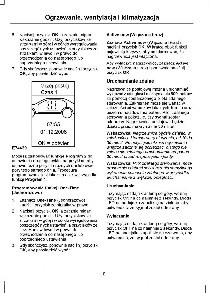 Ford Mondeo IV 4 instrukcja obslugi / page 112