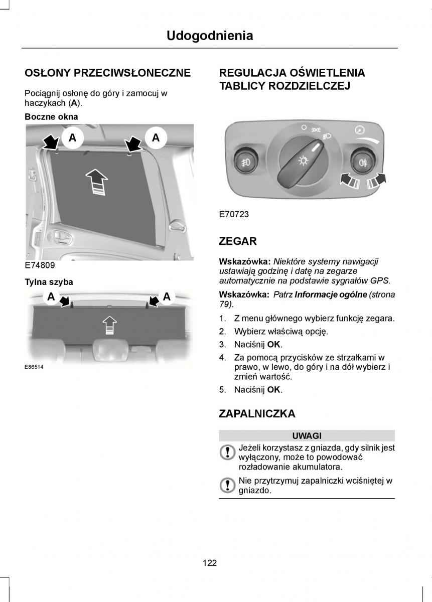 Ford Mondeo IV 4 instrukcja obslugi / page 124