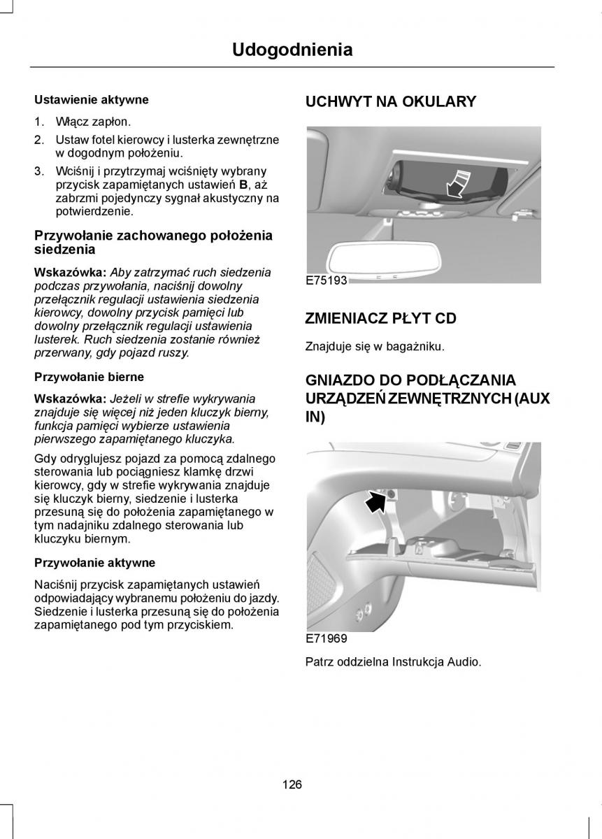 Ford Mondeo IV 4 instrukcja obslugi / page 128