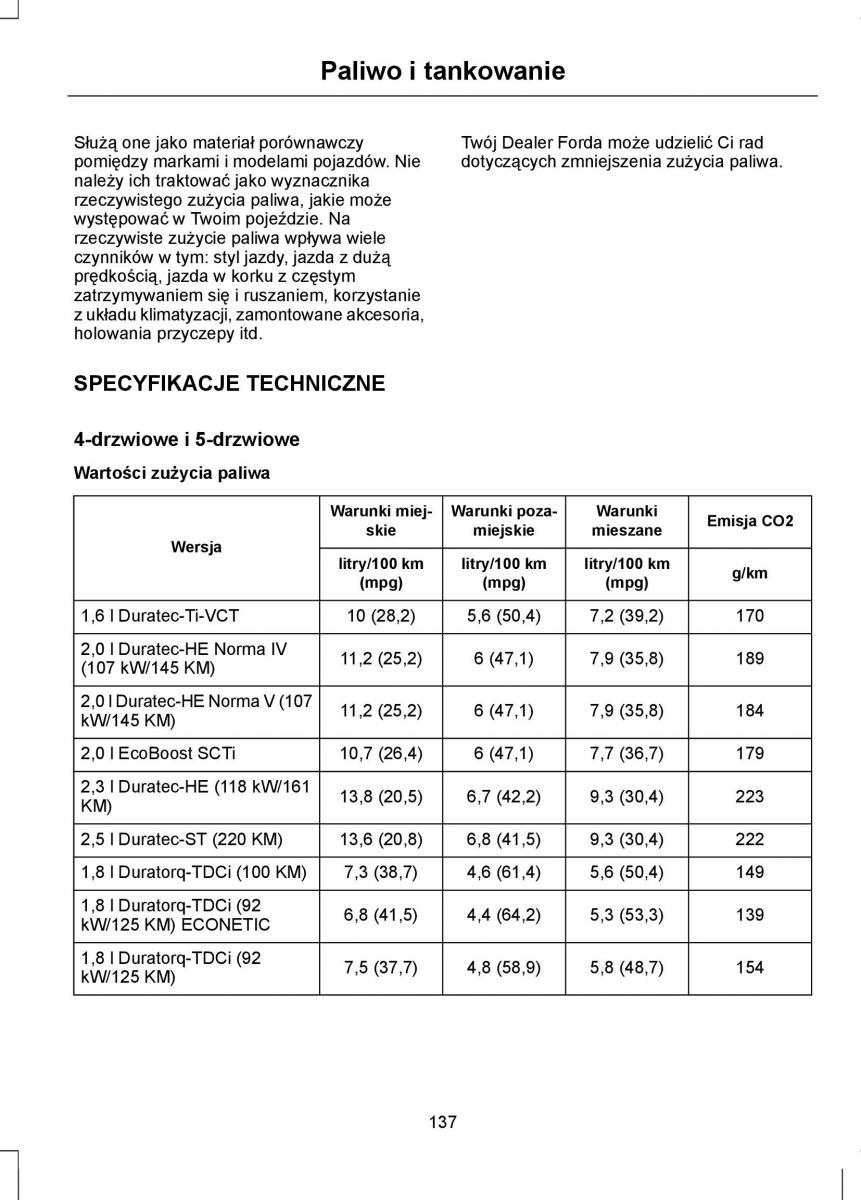 Ford Mondeo IV 4 instrukcja obslugi / page 139