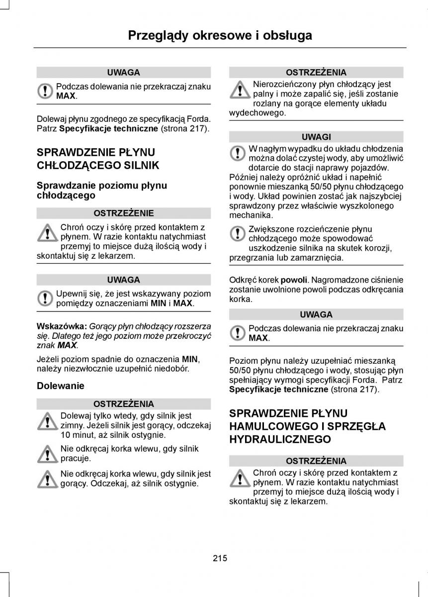 Ford Mondeo IV 4 instrukcja obslugi / page 217