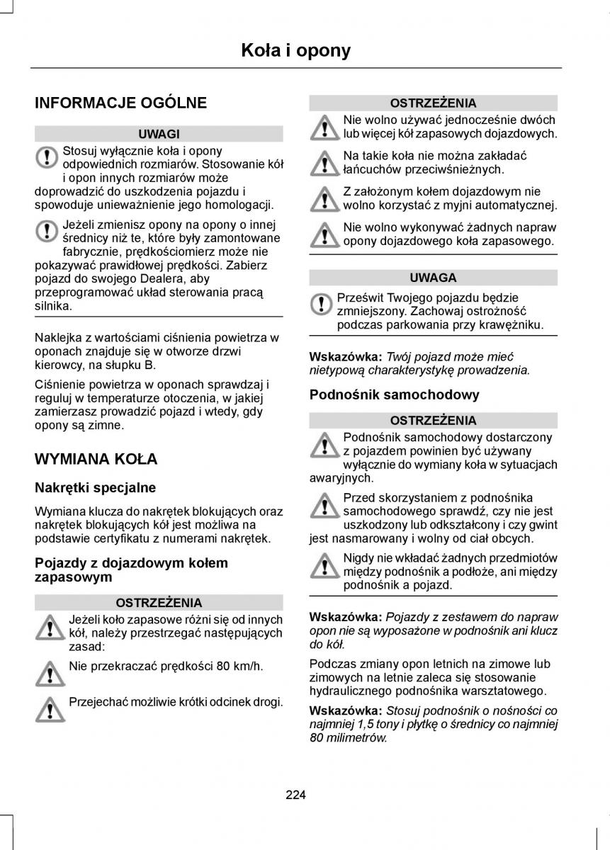 Ford Mondeo IV 4 instrukcja obslugi / page 226