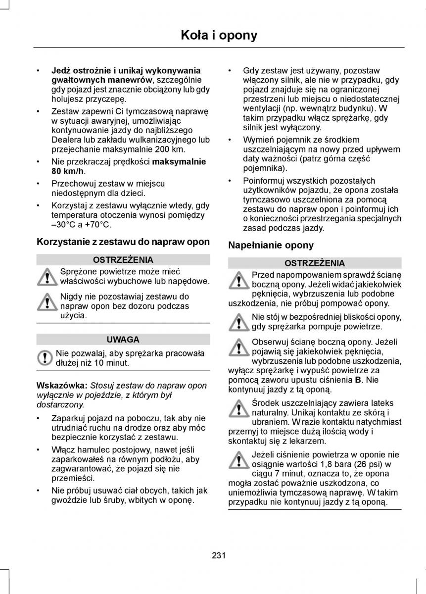 Ford Mondeo IV 4 instrukcja obslugi / page 233