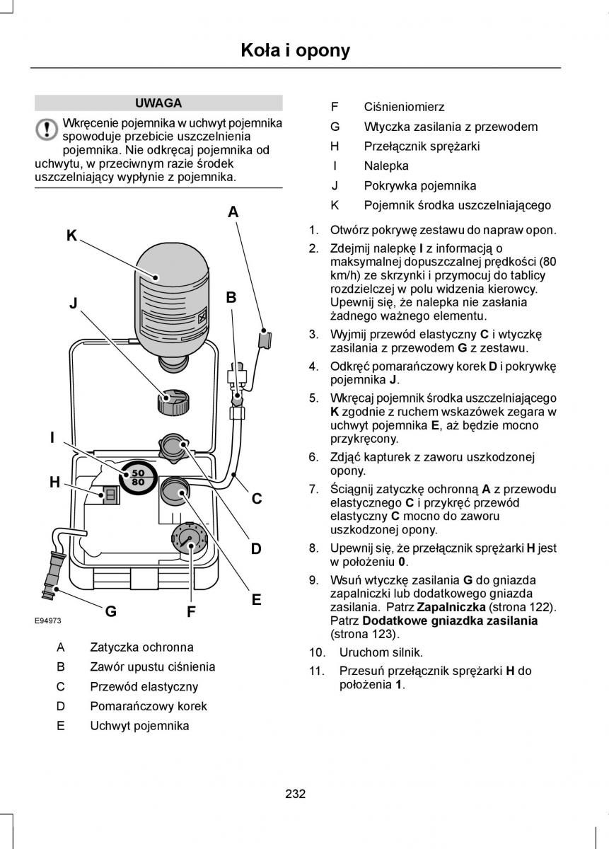 Ford Mondeo IV 4 instrukcja obslugi / page 234