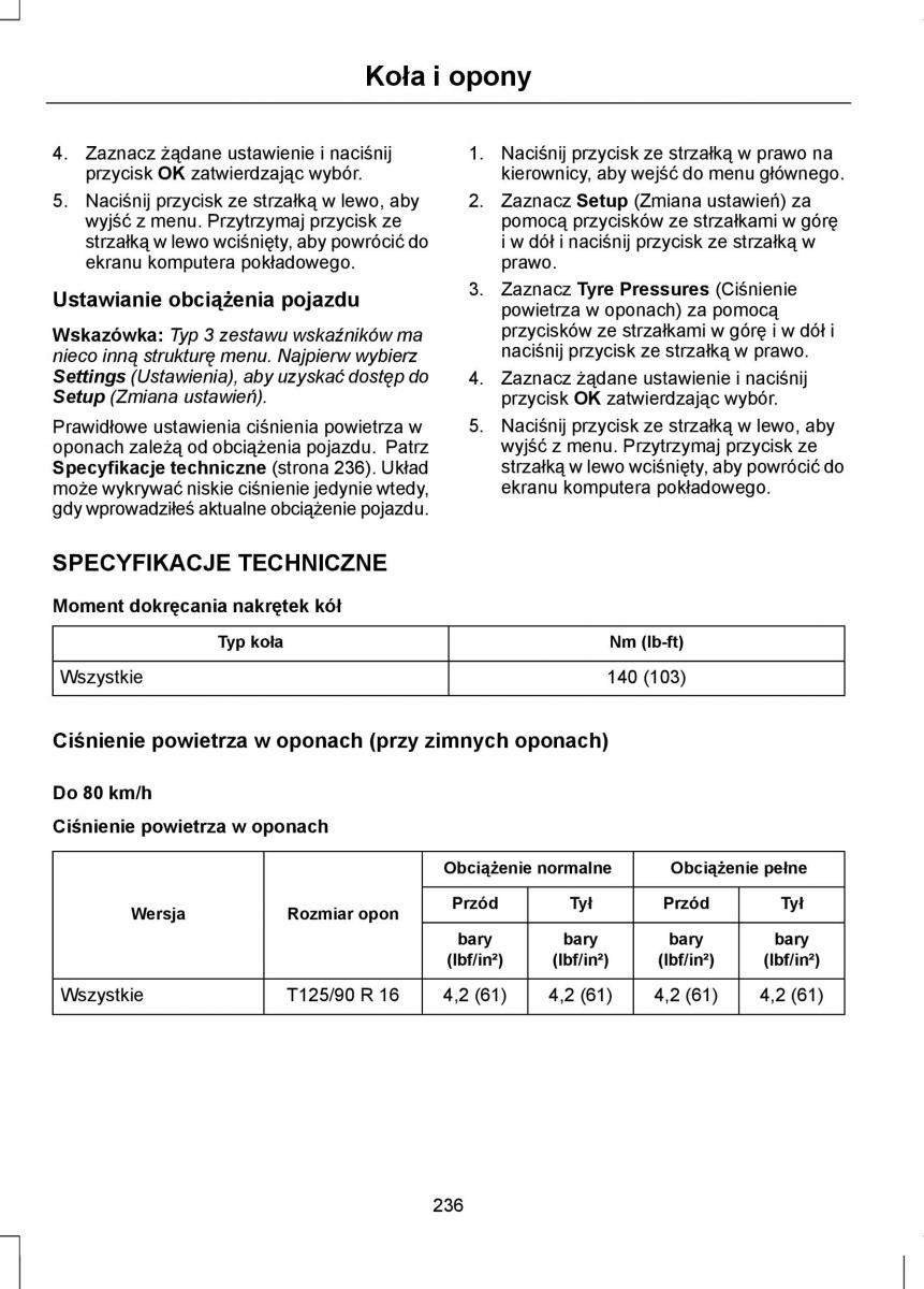 Ford Mondeo IV 4 instrukcja obslugi / page 238