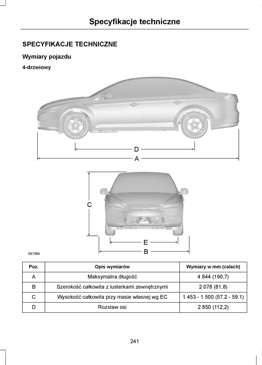 Ford Mondeo IV 4 instrukcja obslugi / page 243