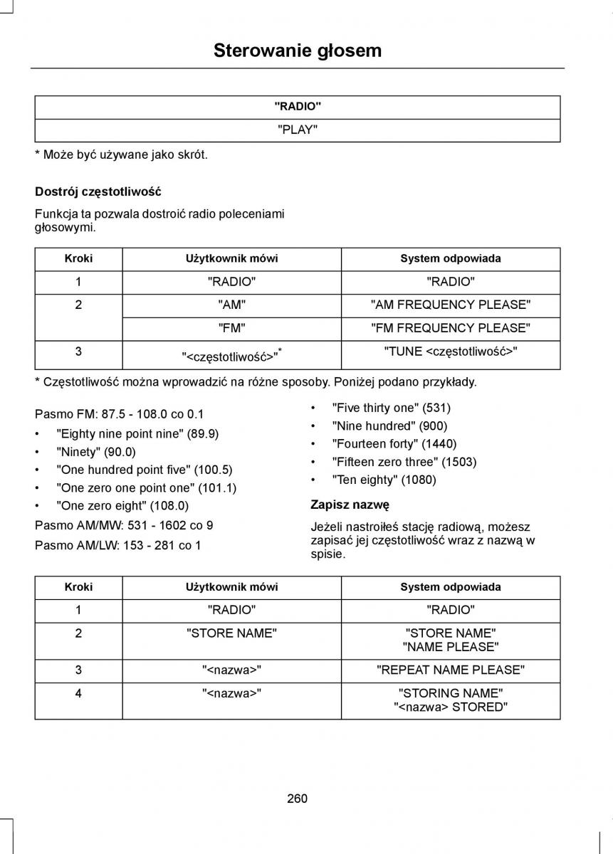 Ford Mondeo IV 4 instrukcja obslugi / page 262