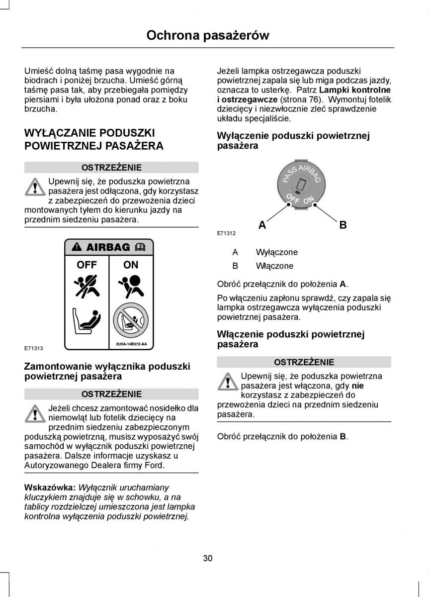 Ford Mondeo IV 4 instrukcja obslugi / page 32