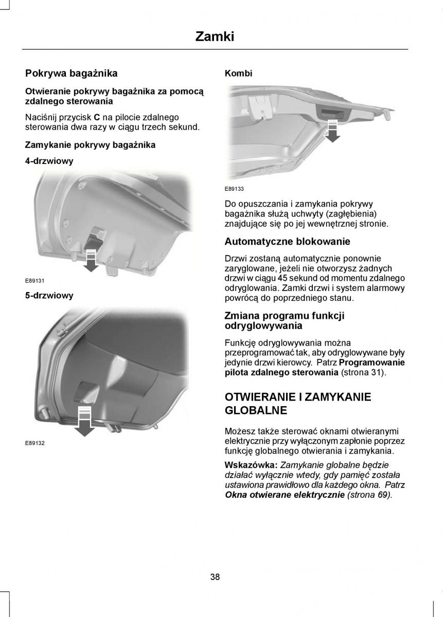 Ford Mondeo IV 4 instrukcja obslugi / page 40