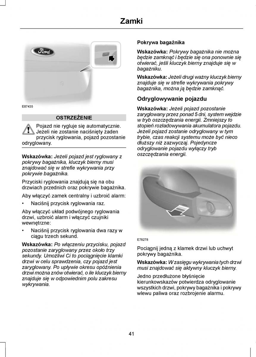 Ford Mondeo IV 4 instrukcja obslugi / page 43