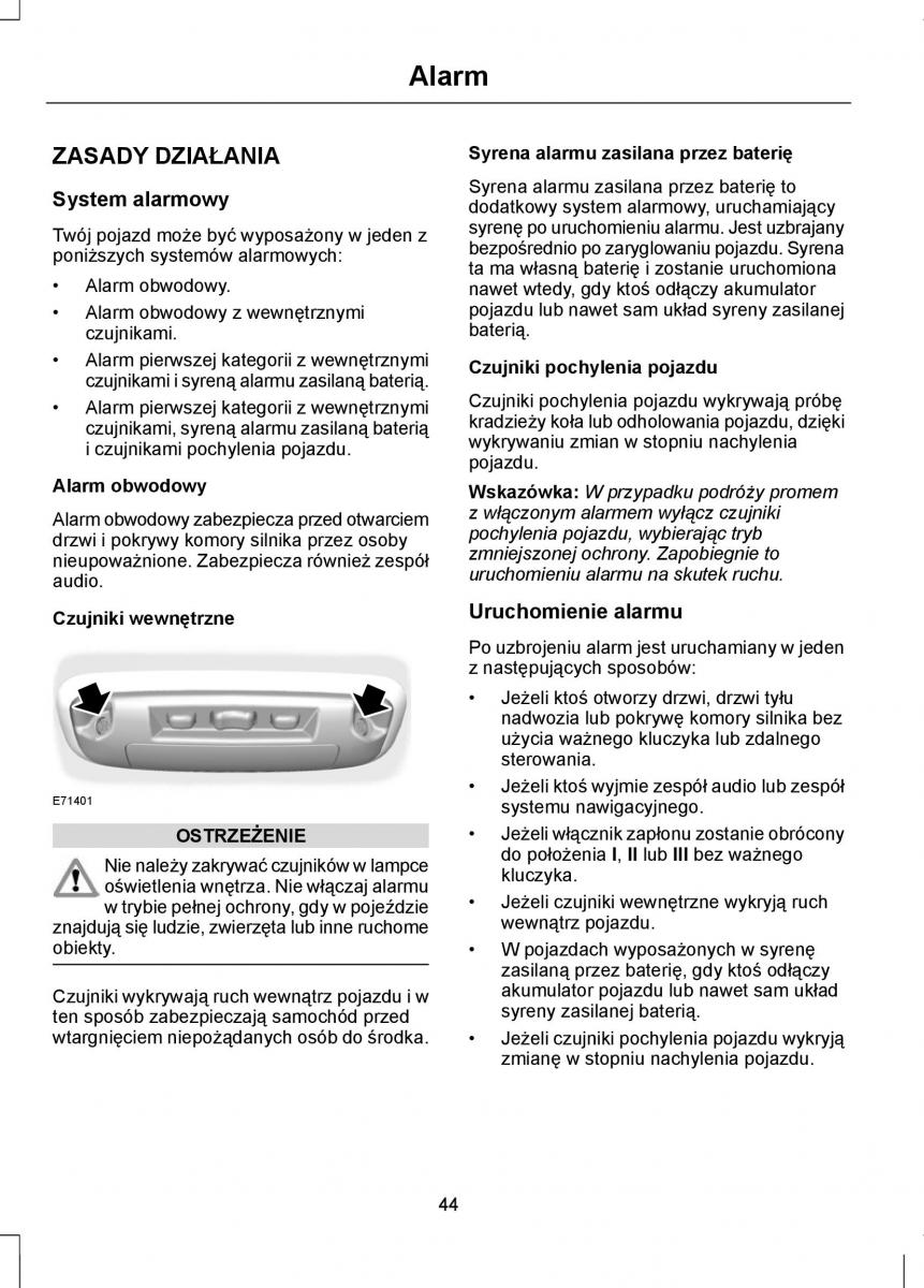 Ford Mondeo IV 4 instrukcja obslugi / page 46