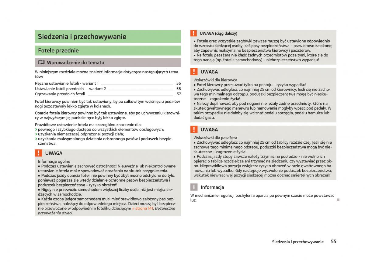 Skoda Fabia II 2 instrukcja obslugi / page 58