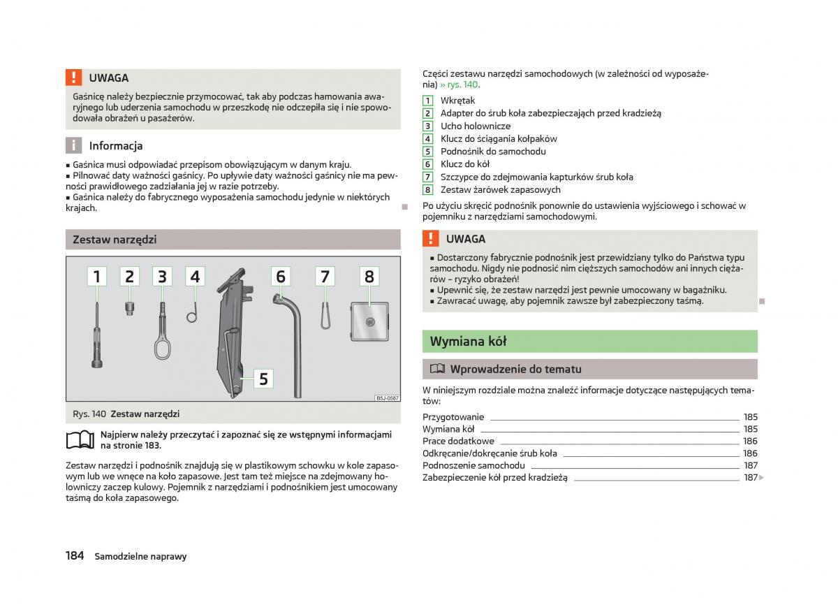 Skoda Fabia II 2 instrukcja obslugi / page 187